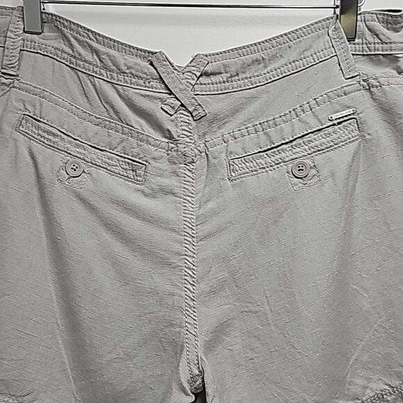Calvin Klein Jeans Linen Viscose Blend Cream Shorts Four Pockets Women's Size 8 - Picture 5 of 10